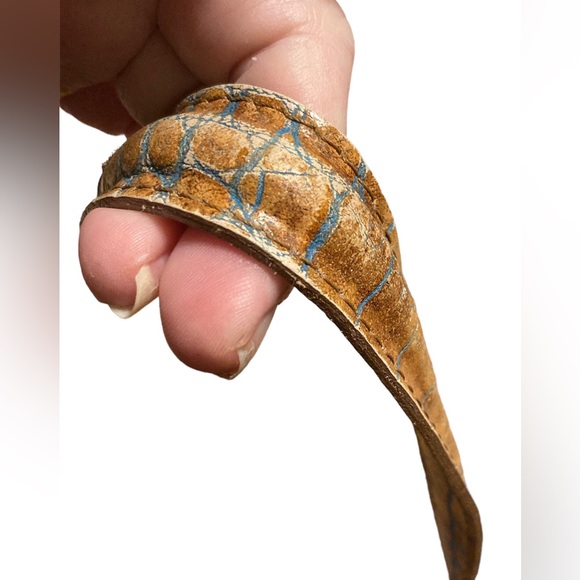 Valentina Italia Vintage Italian Crocodile Alligator Reptile Brown Purse Bag EUC - Picture 16 of 16